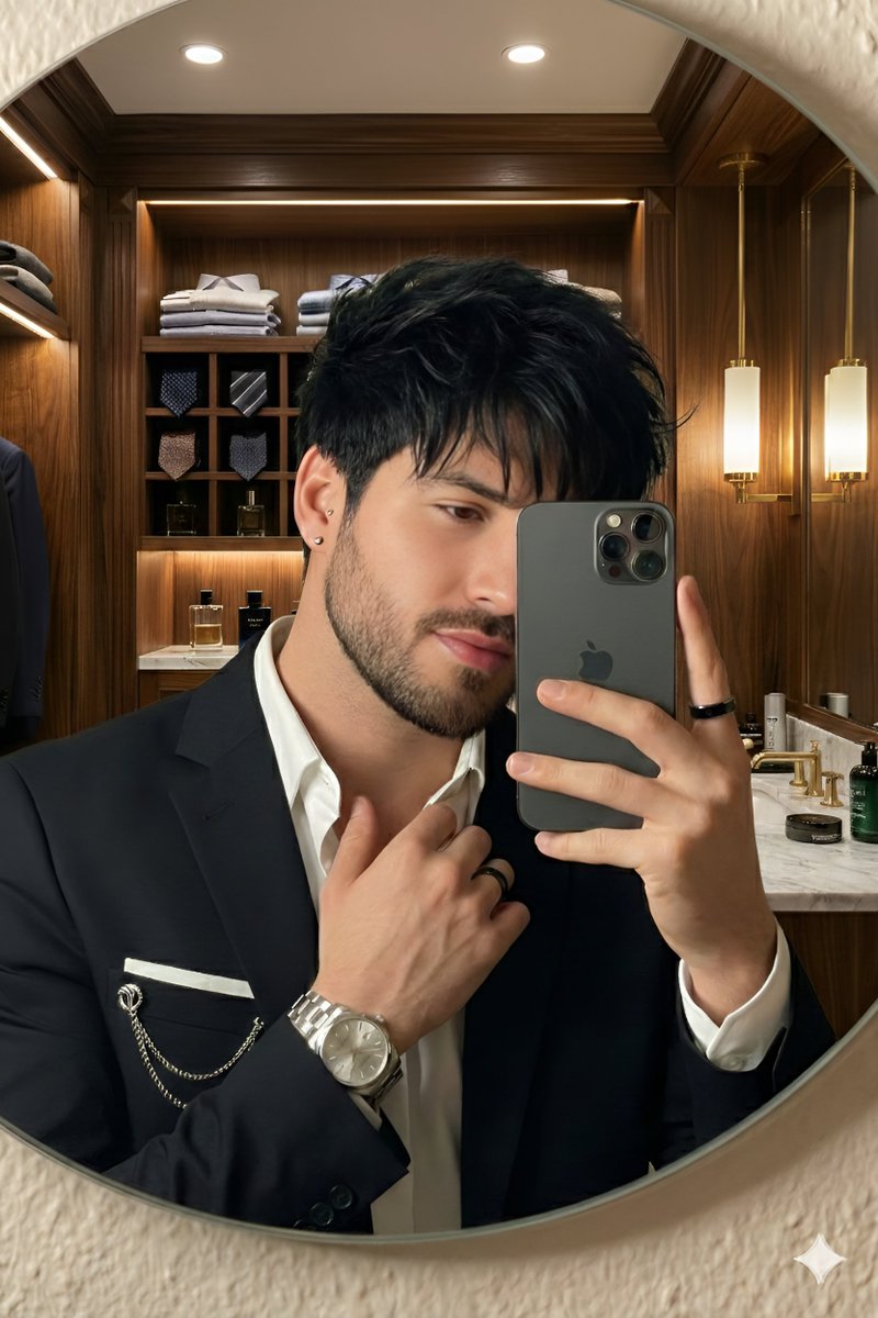 Luxury Mirror Selfie in a Walk-in Closet — example output