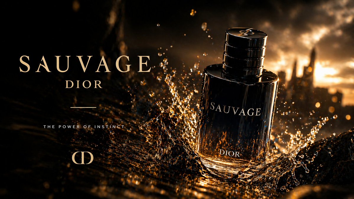 Luxury Perfume Splash Ad — example output