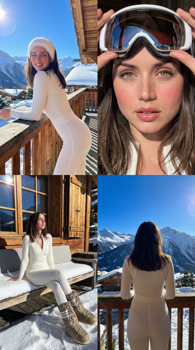 Luxury Ski Influencer Collage and Portraits (iPhone 16 Pro… — example output