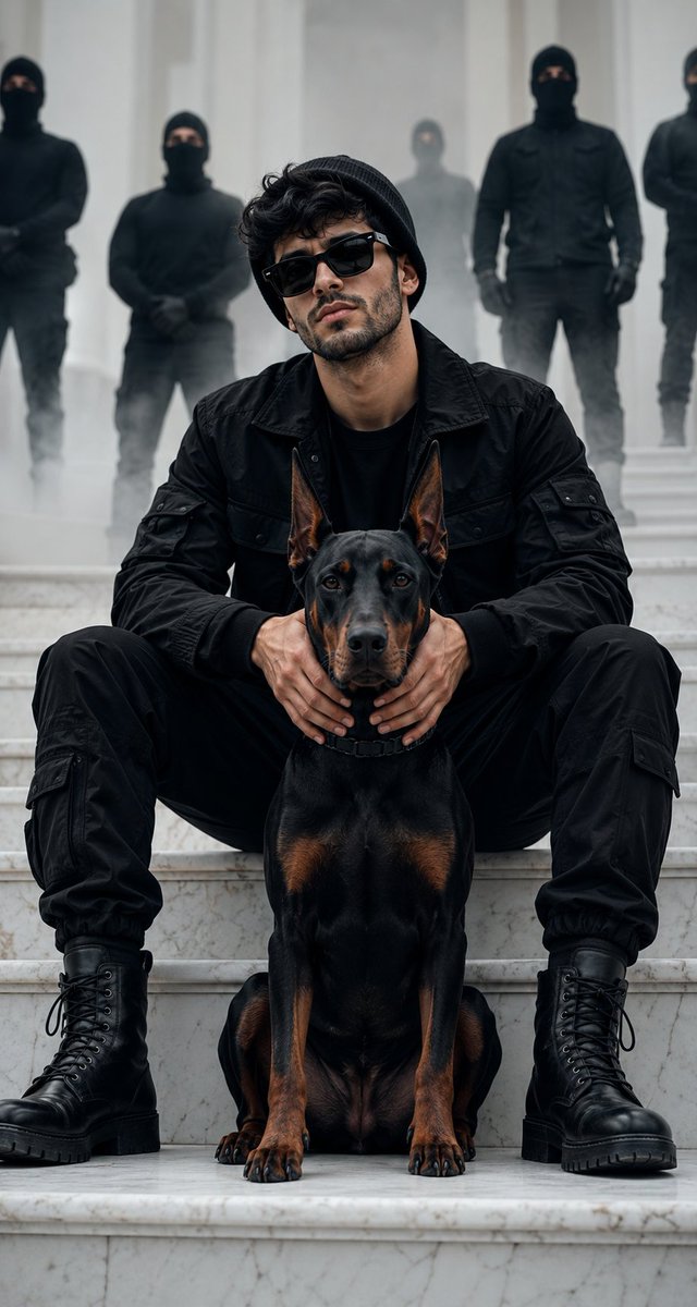 Luxury Streetwear Doberman Portrait — example output