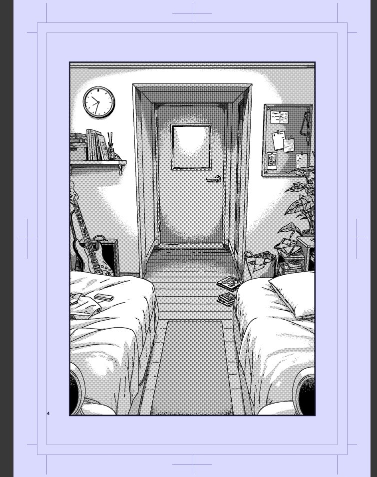 Polished Manga Dorm Room Background — example output