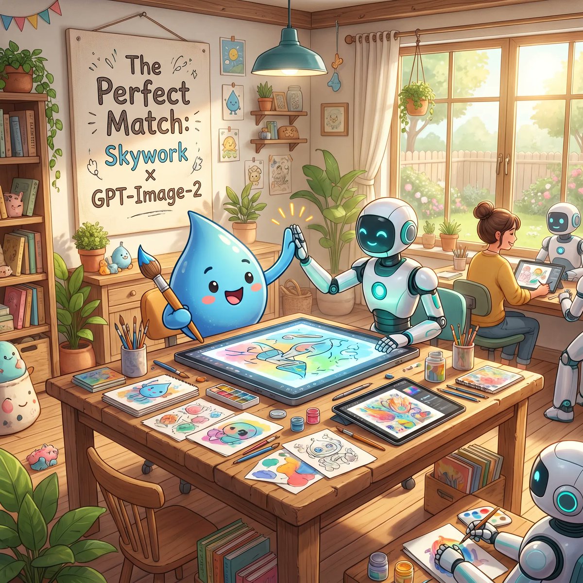Cozy AI Art Studio Collaboration — example output