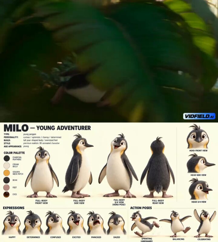Milo Penguin 3D Animation Prompt — example output