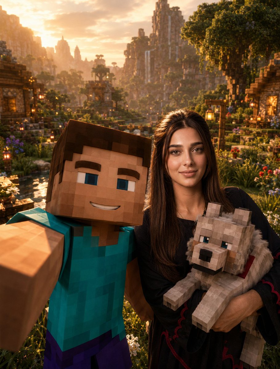 Minecraft Selfie Photo Integration — example output