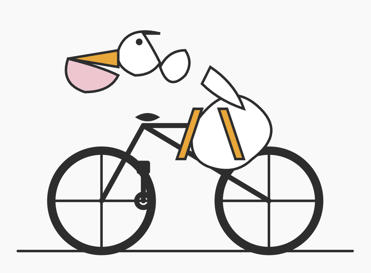 Minimal Pelican Riding Bicycle — example output