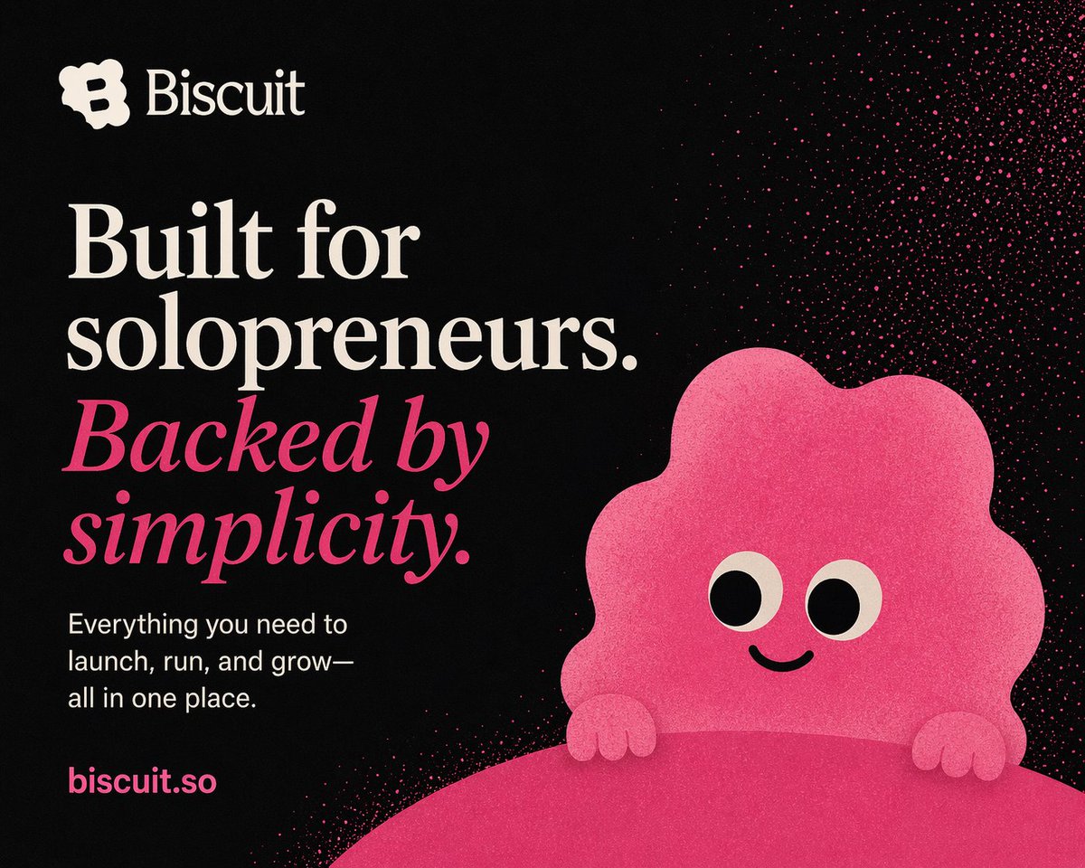 Minimal SaaS Poster with Pink Mascot — example output