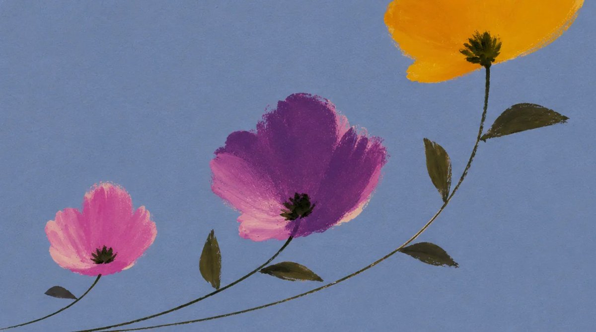 Minimalist Gouache Wildflowers — example output