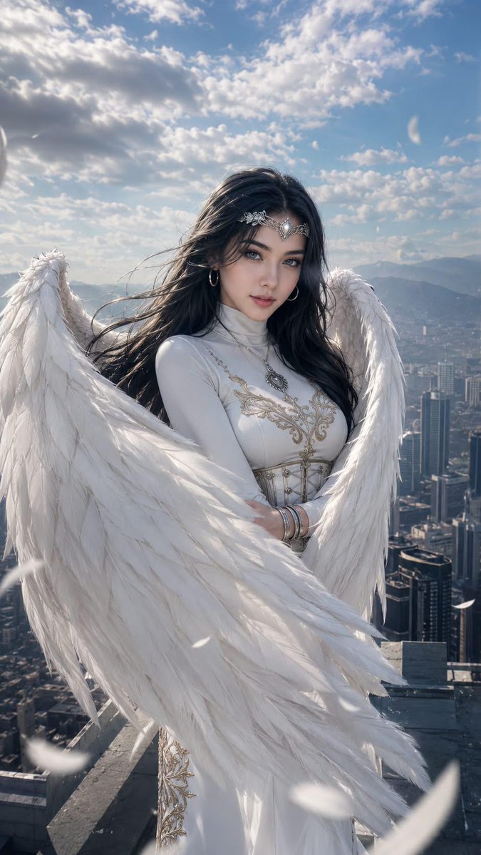 Modern Angel Rooftop Portrait — example output