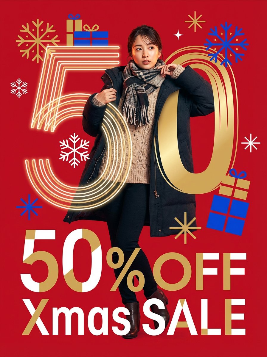 Modern Christmas sale poster design (English) — example output