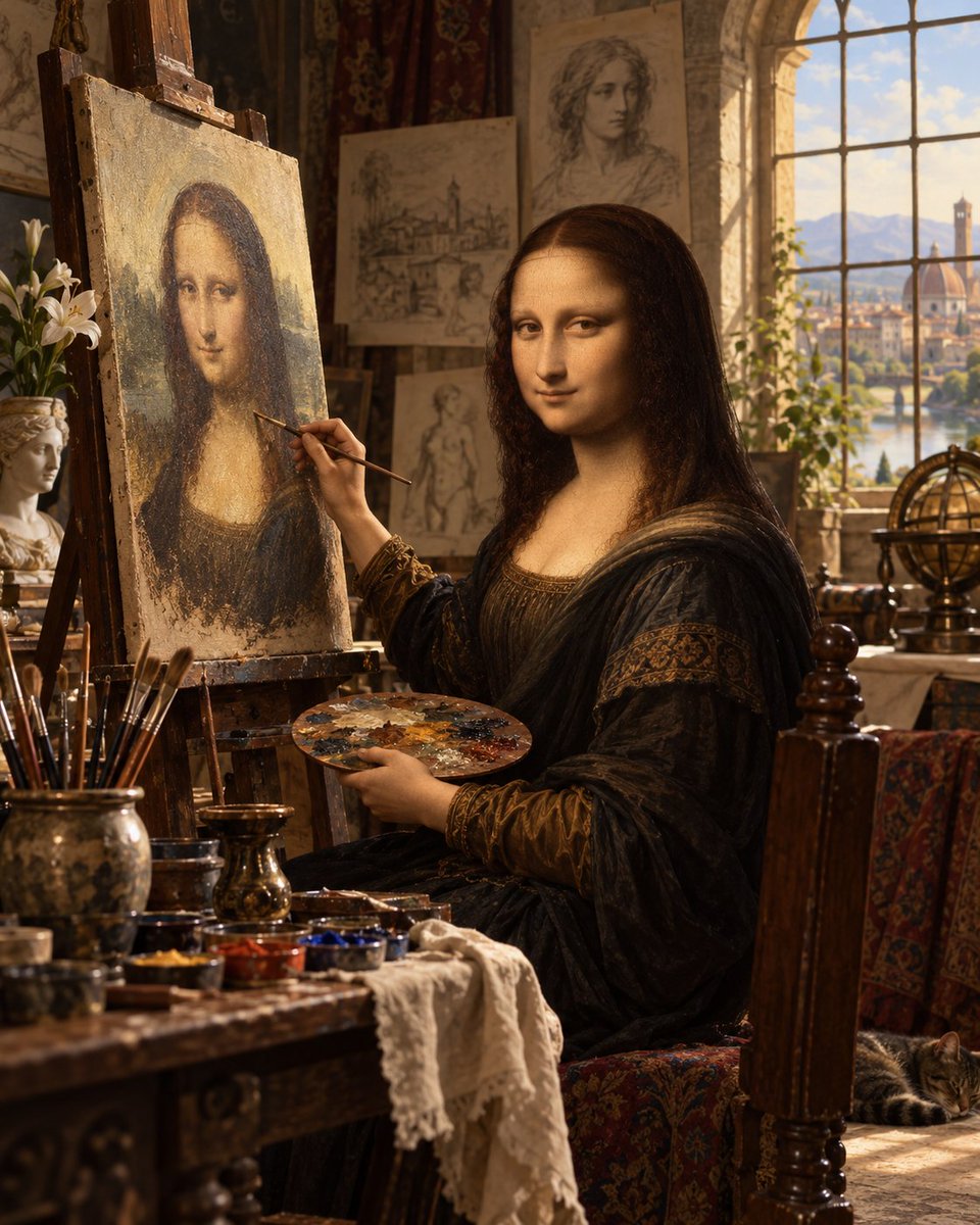 Mona Lisa Renaissance Studio Scene — example output