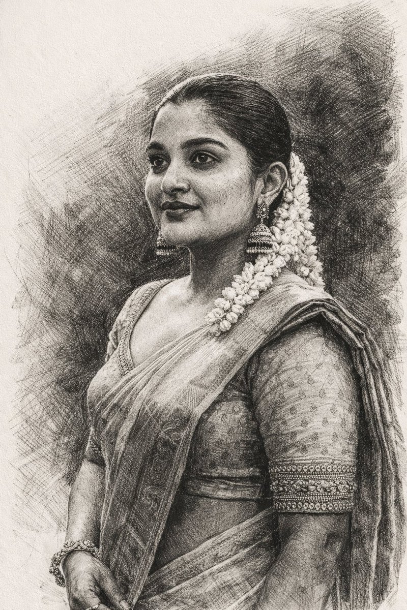 Monochrome Hand-Drawn Sketch Transformation — example output