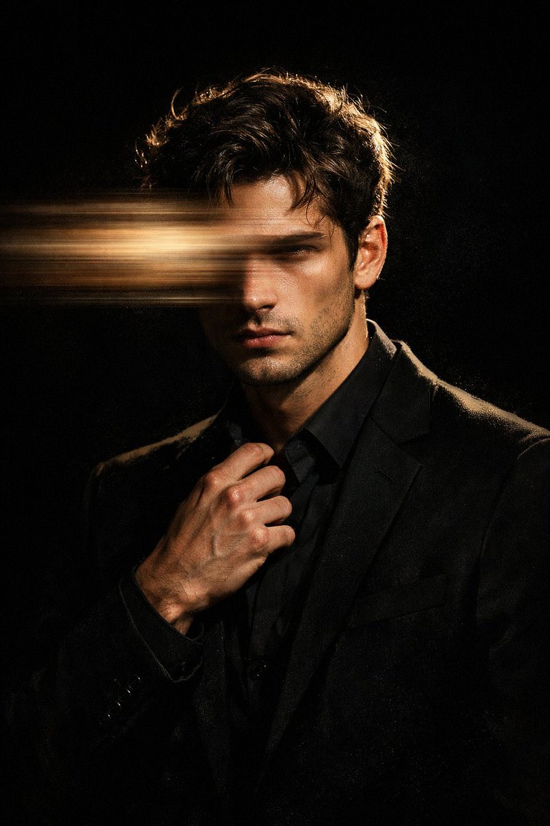 Moody Cinematic Portrait with Motion Blur — example output