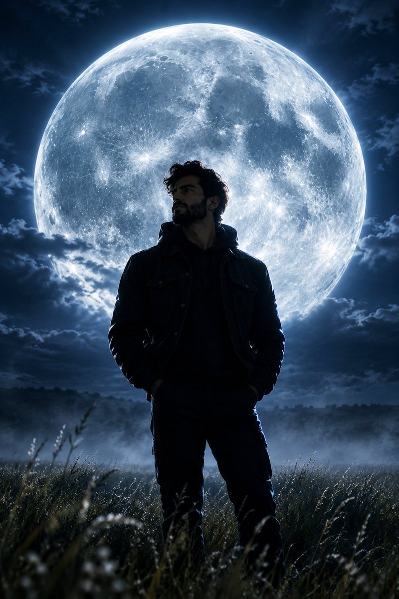 Giant Moon Night Silhouette — example output