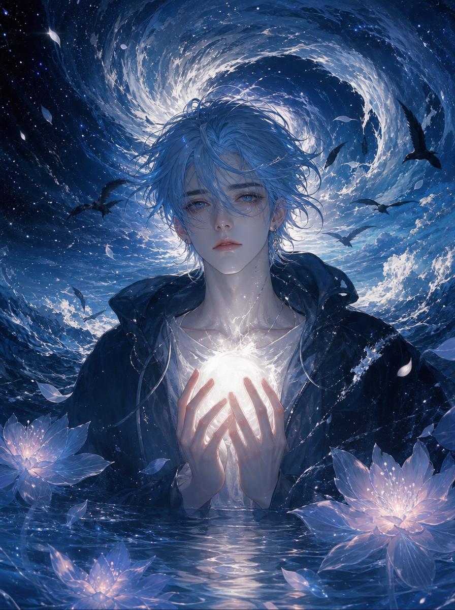 Moonlit Ghost Lotus Anime Portrait — example output