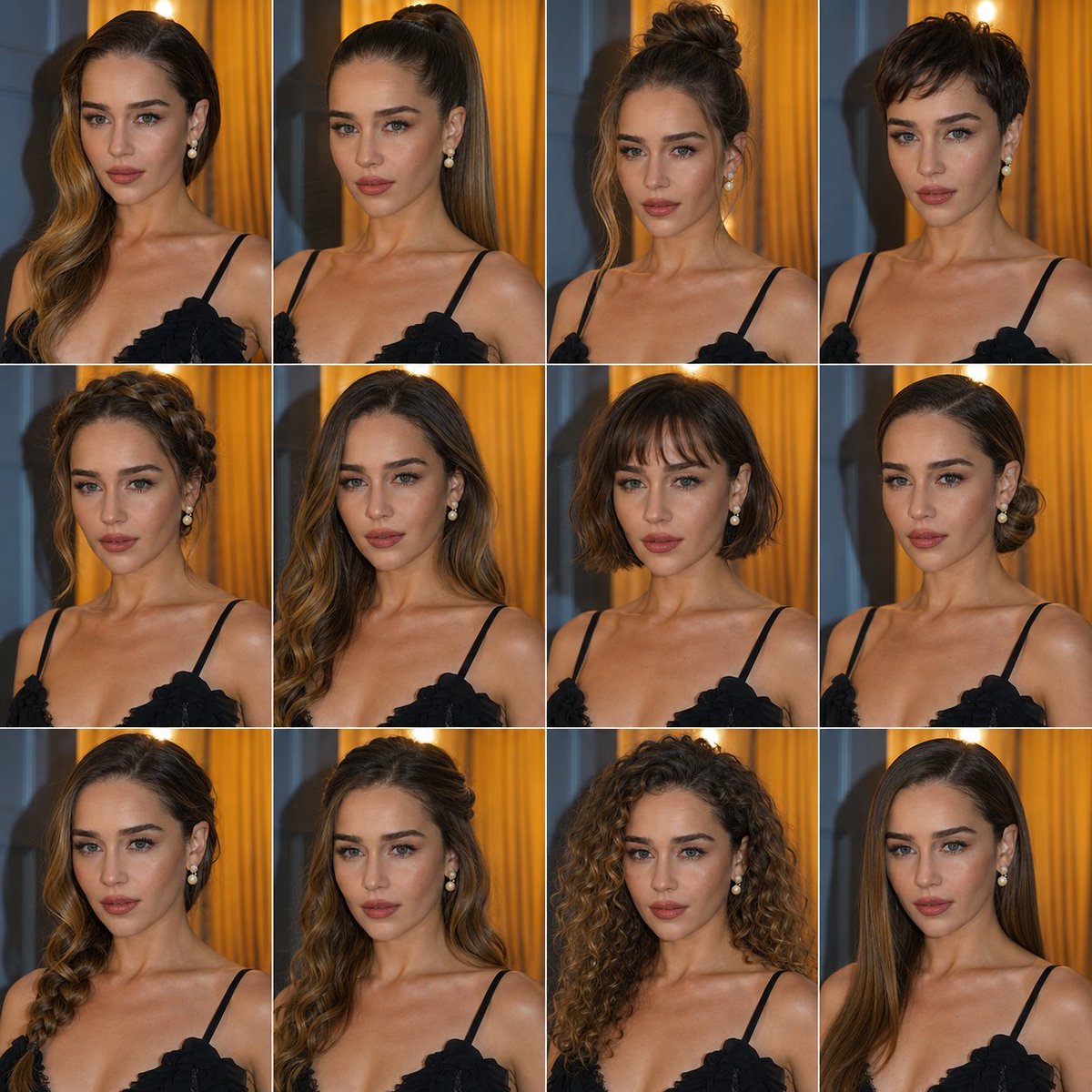 Multi Hairstyle Portrait Collage — example output
