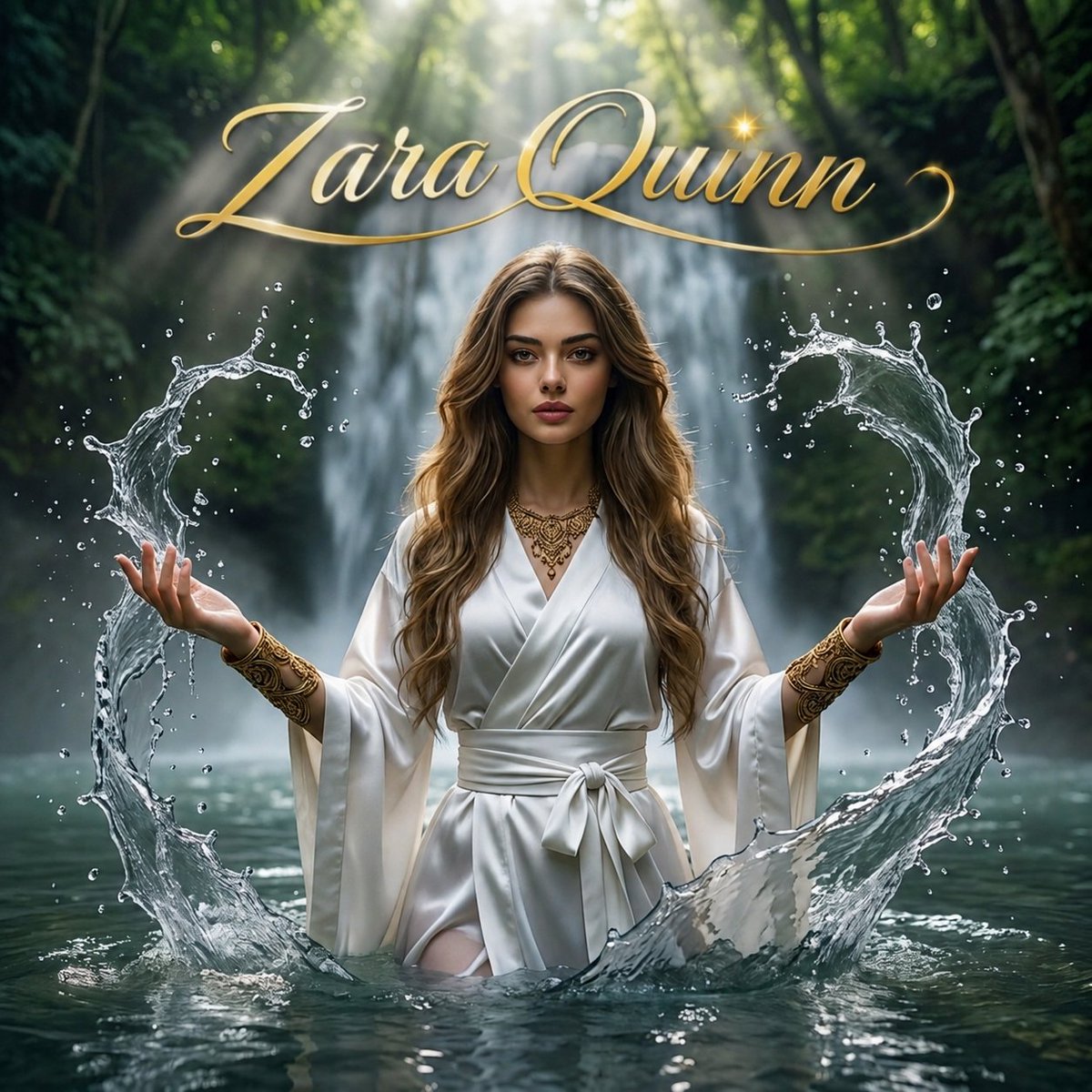 Mystical Waterfall Fantasy Portrait — example output