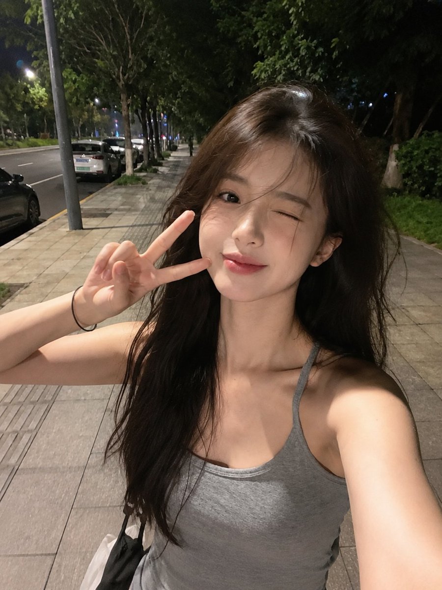 Late-Night City Walk Smartphone Selfie โ example output