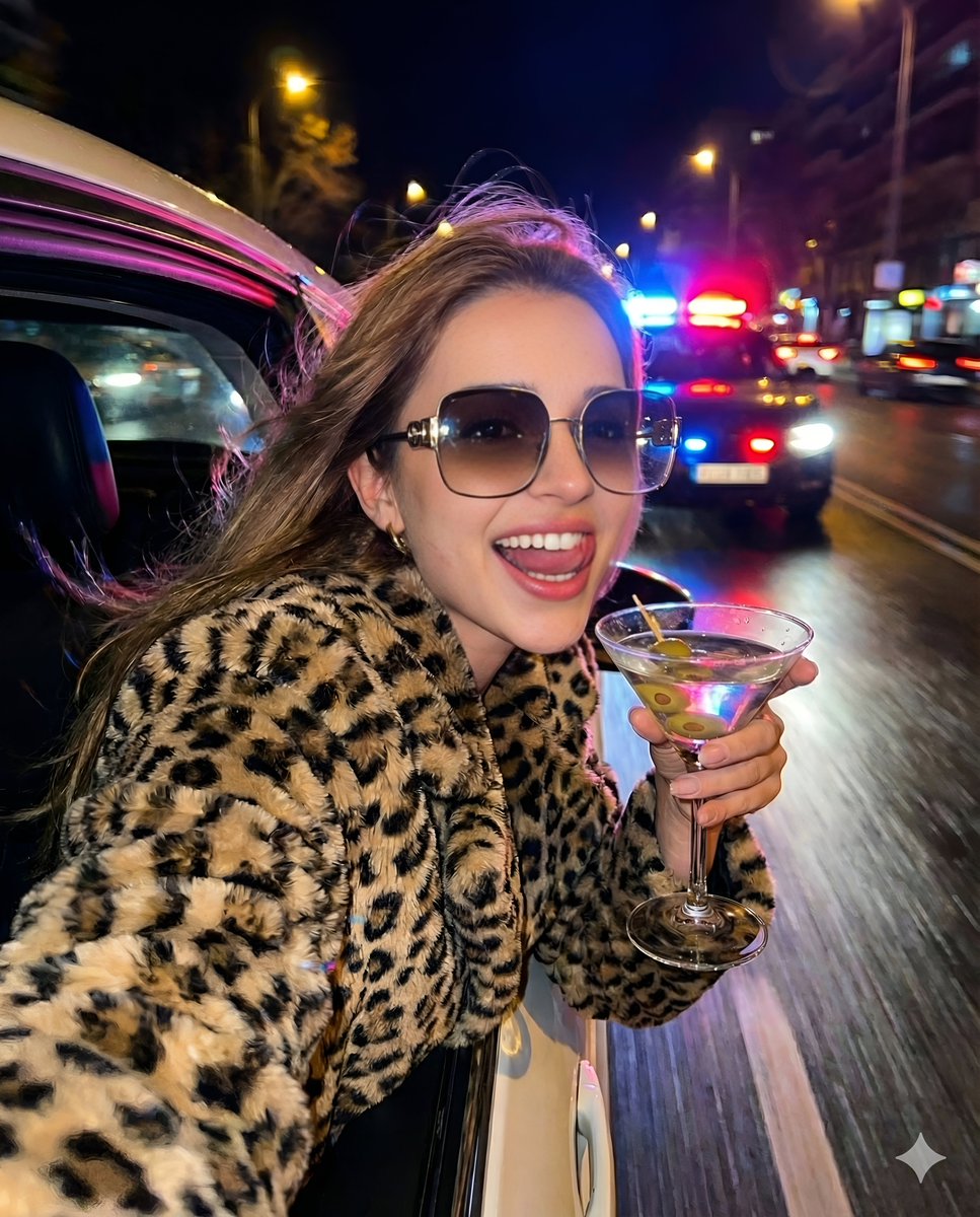 Nightlife Fashion Portrait in Luxury Car — example output