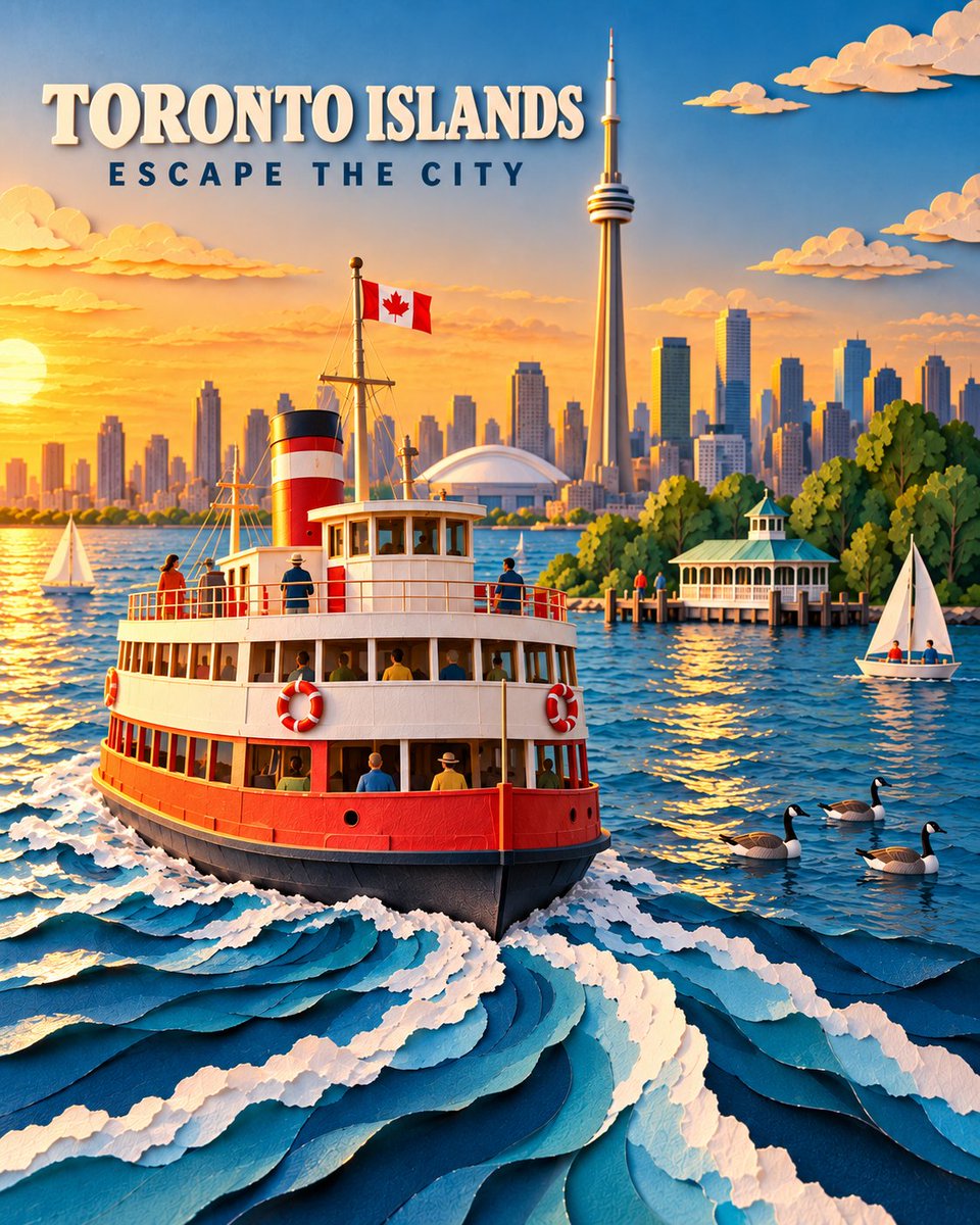 Handcrafted Paper Art Travel Poster — example output