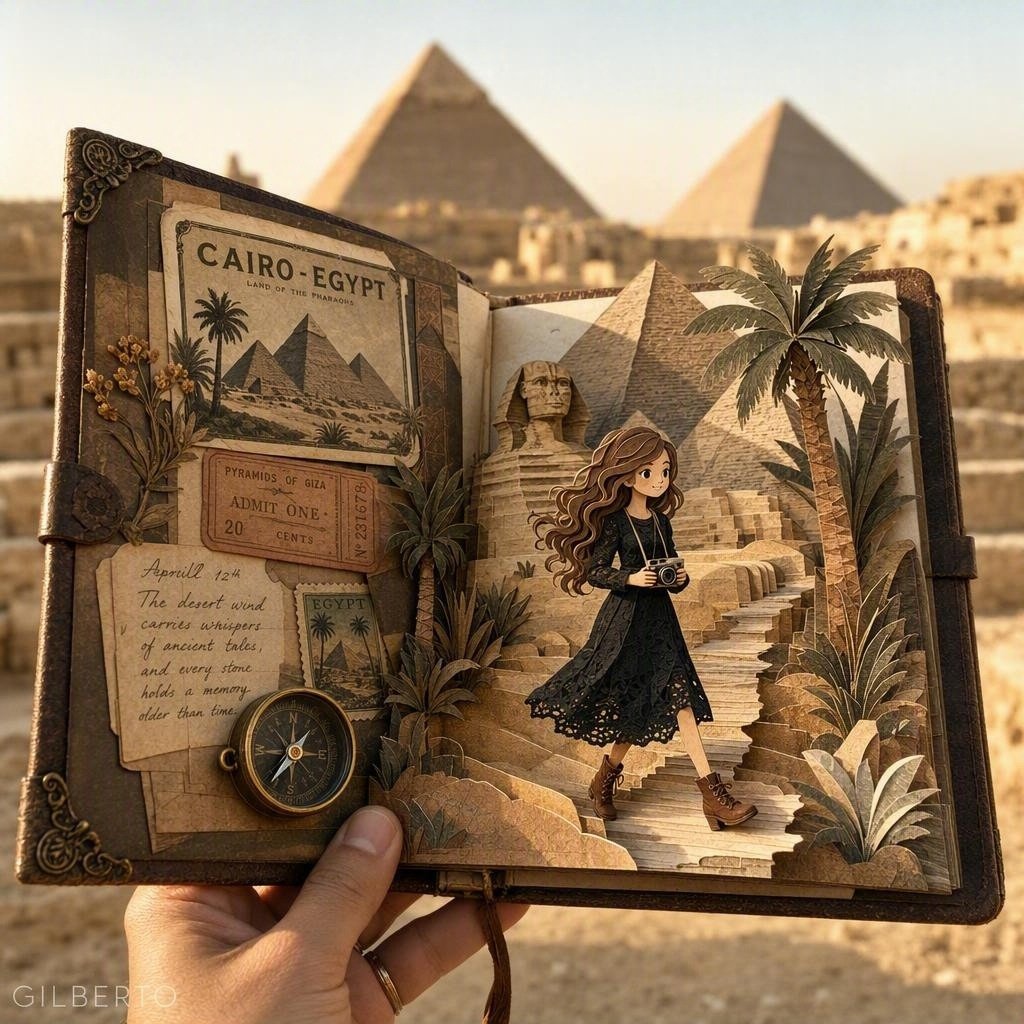 3D Paper Craft Travel Journal — example output