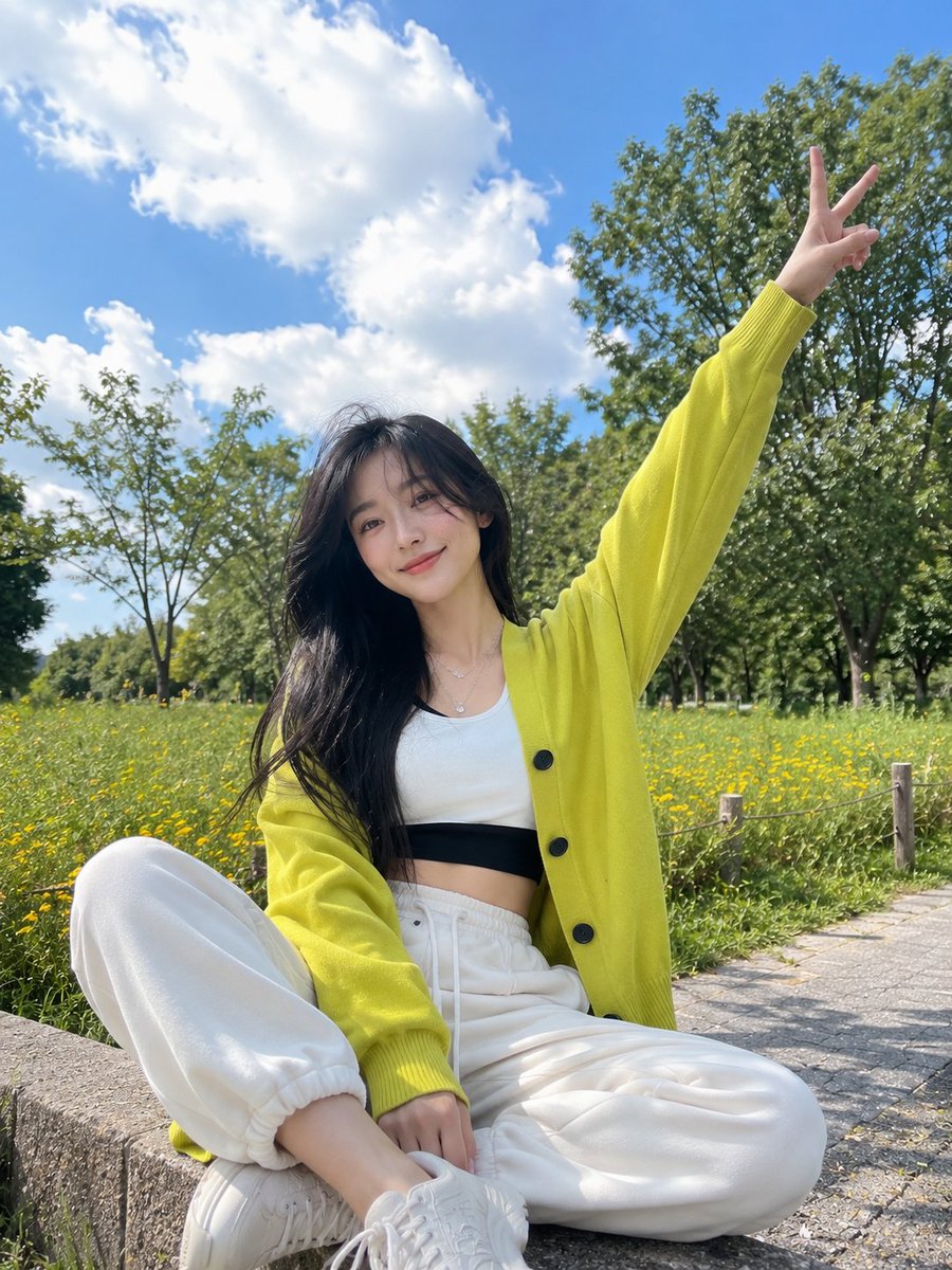 Cheerful Park Lifestyle Portrait โ example output