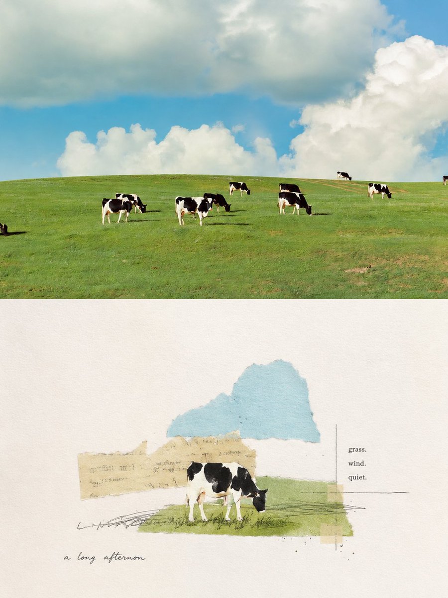 Pastoral Cow Collage Diptych — example output