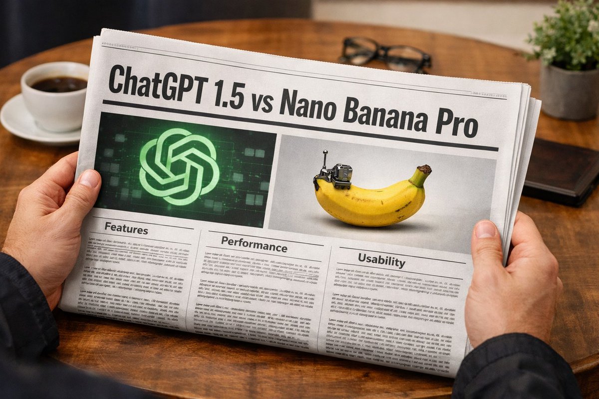 Person Holding a Newspaper with Specific Headline — example output