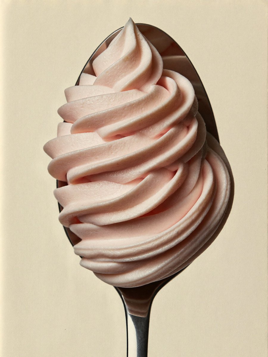 Pink Soft Serve on Spoon — example output