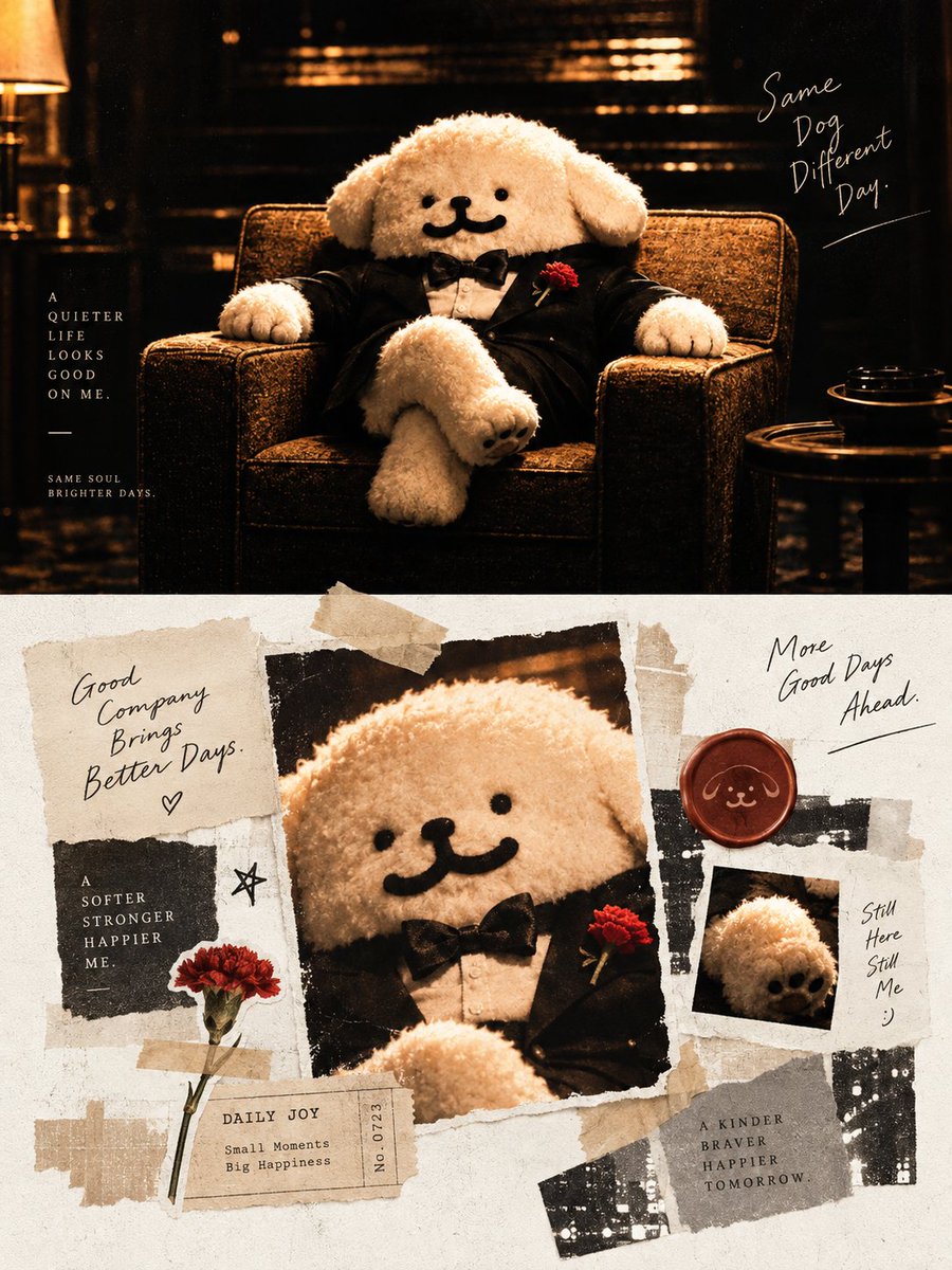 Plush Dog Scrapbook Poster — example output