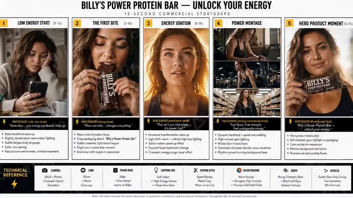 Protein Bar Transformation Commercial — example output