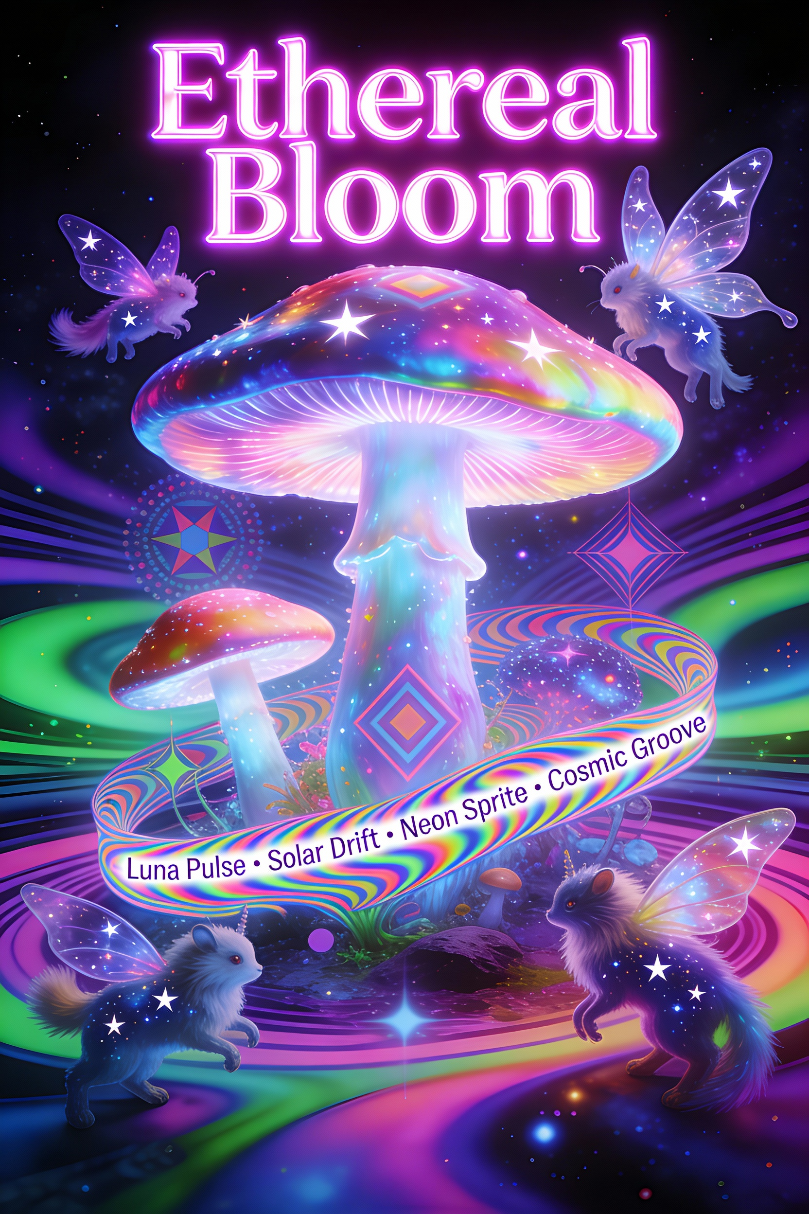 Psychedelic Music Festival Poster "Ethereal Bloom" — example output