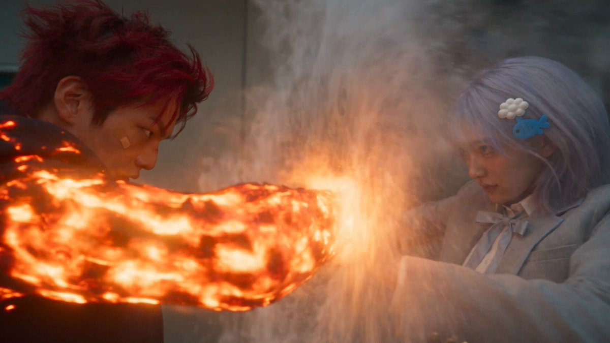 Korean School Corridor Supernatural Fight — example output