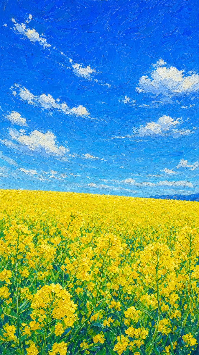 Impasto Rapeseed Field Oil Painting — example output