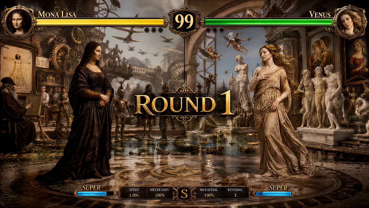 Renaissance Fighting Game Round 1 — example output