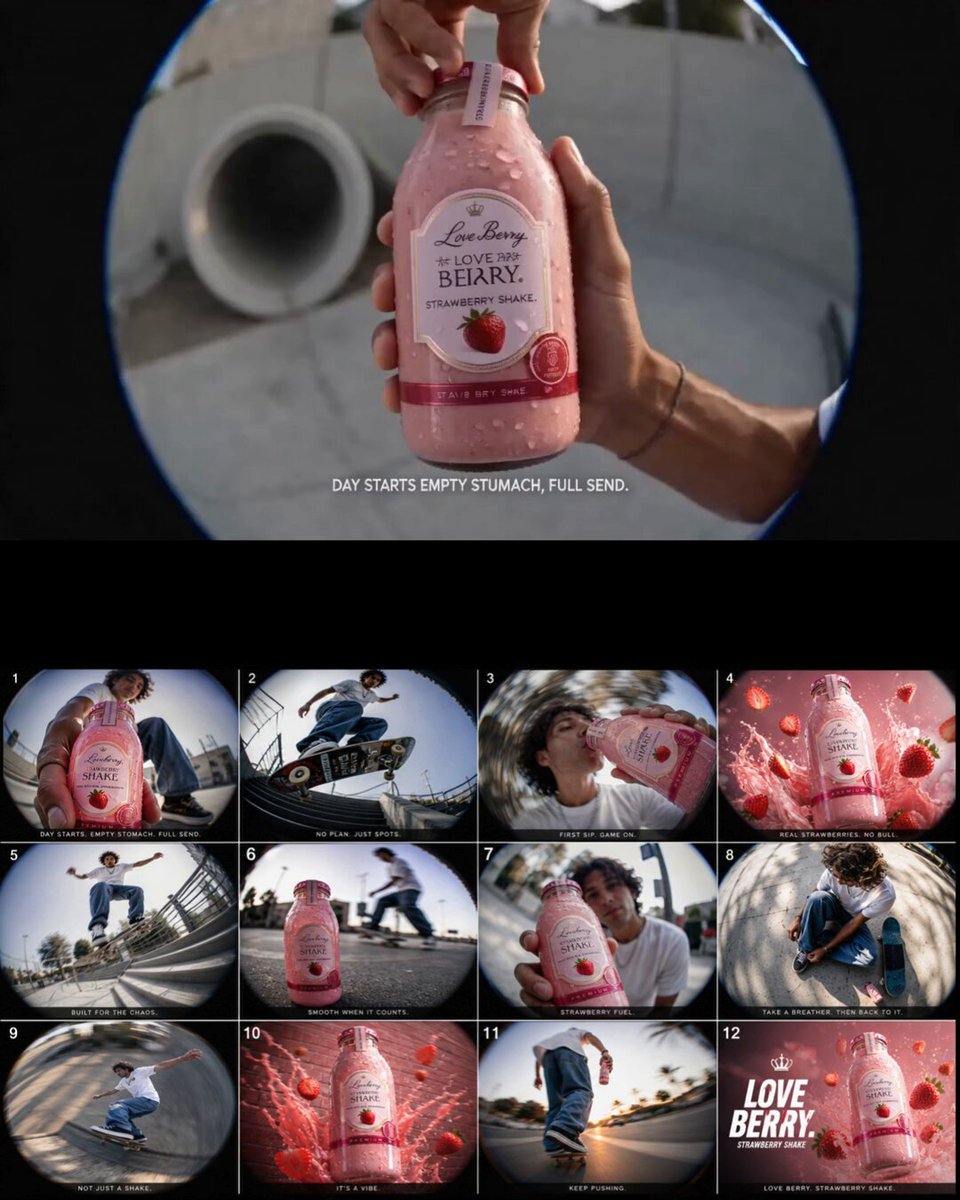 Retro Skate Video Strawberry Shake Ad — example output