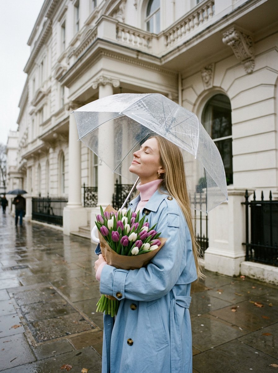 Romantic Rainy City Moment — example output