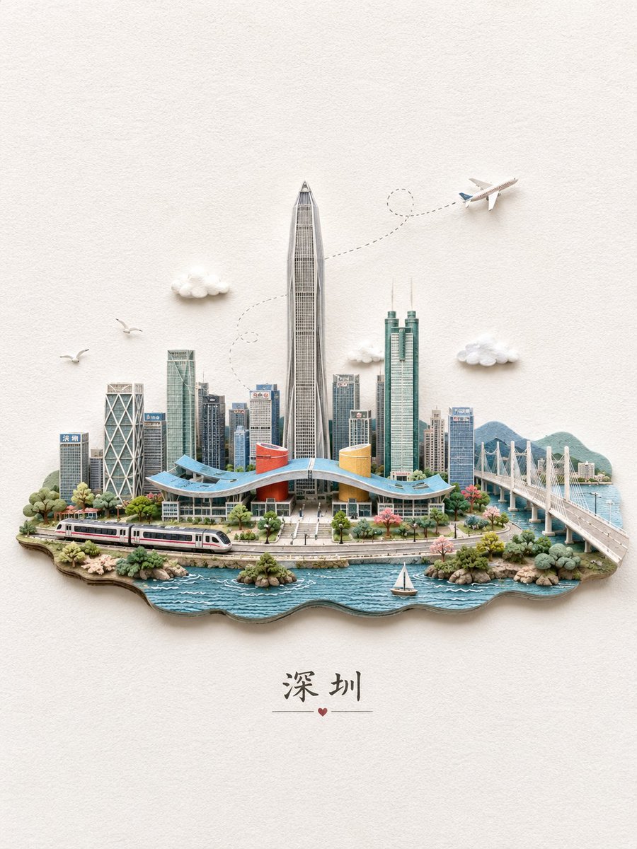 Miniature Shenzhen Paper Diorama — example output