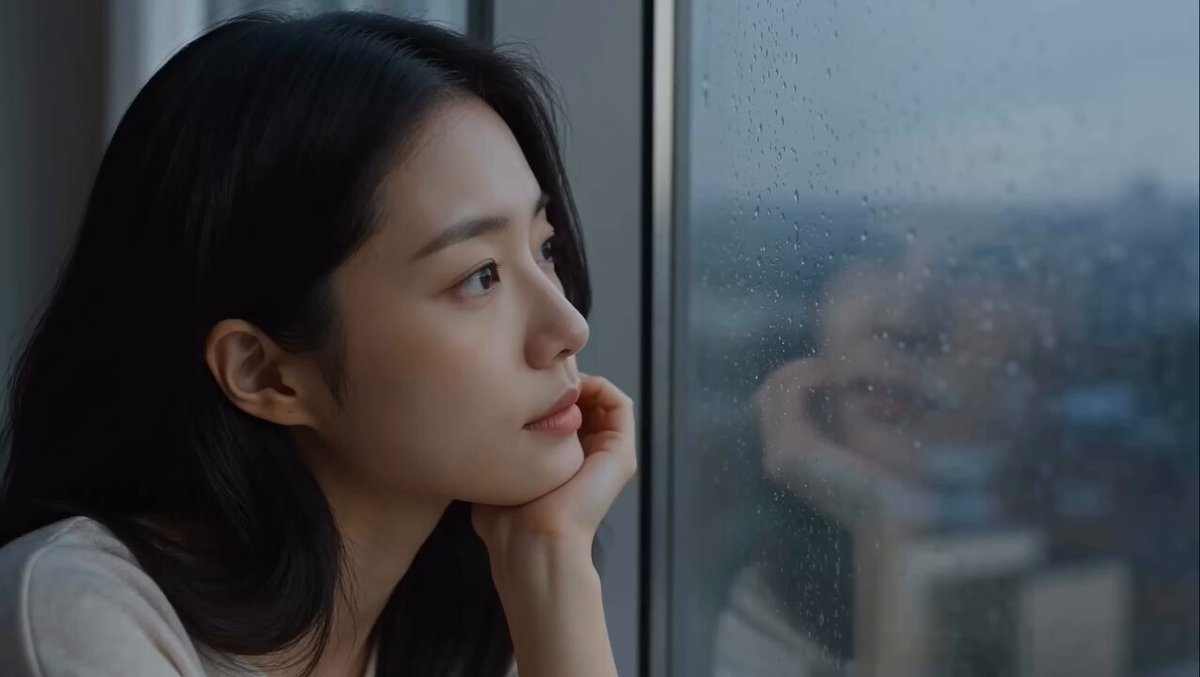East Asian Woman Apartment Solitude — example output