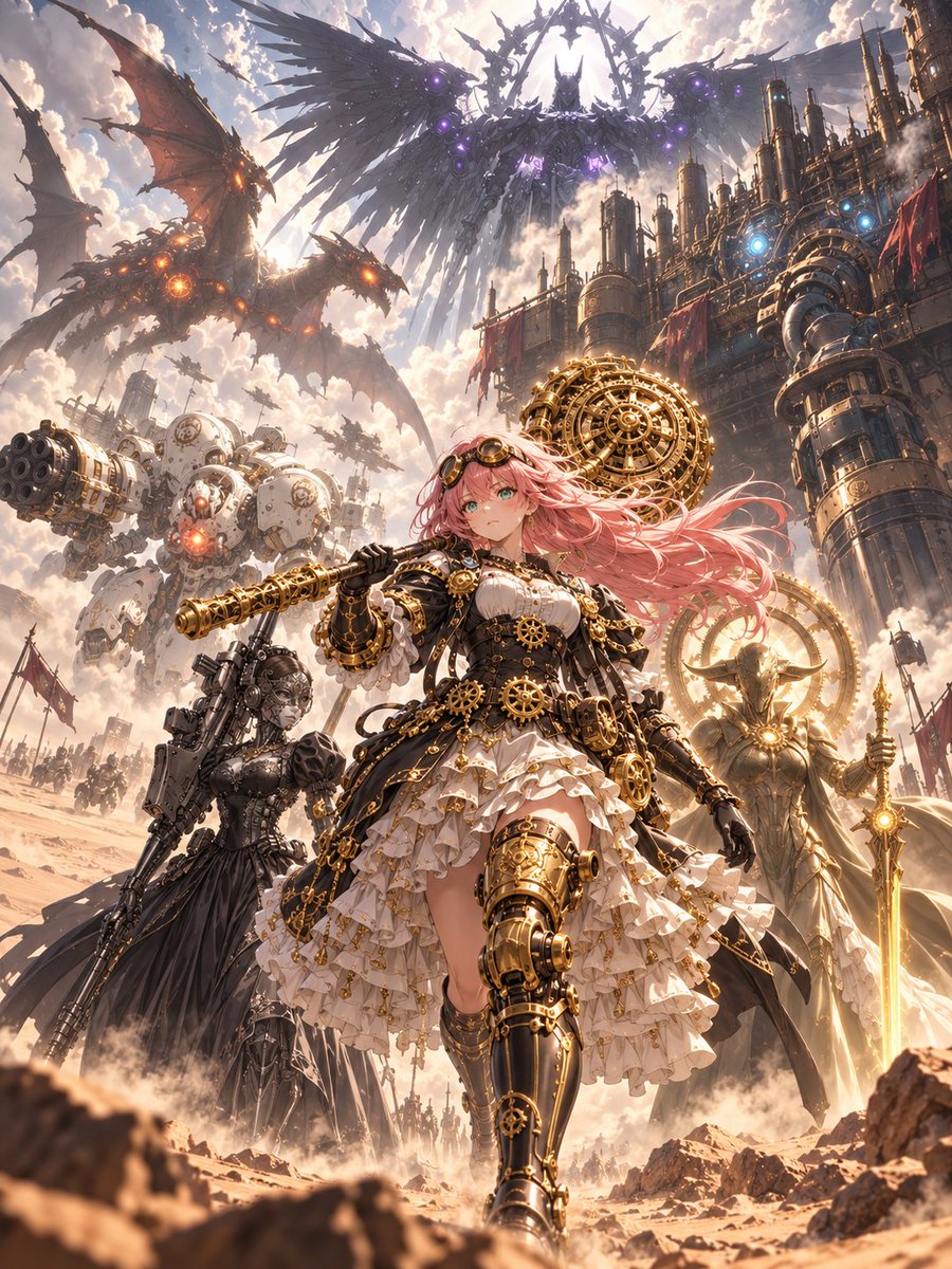 Steampunk Card Motif Ensemble — example output