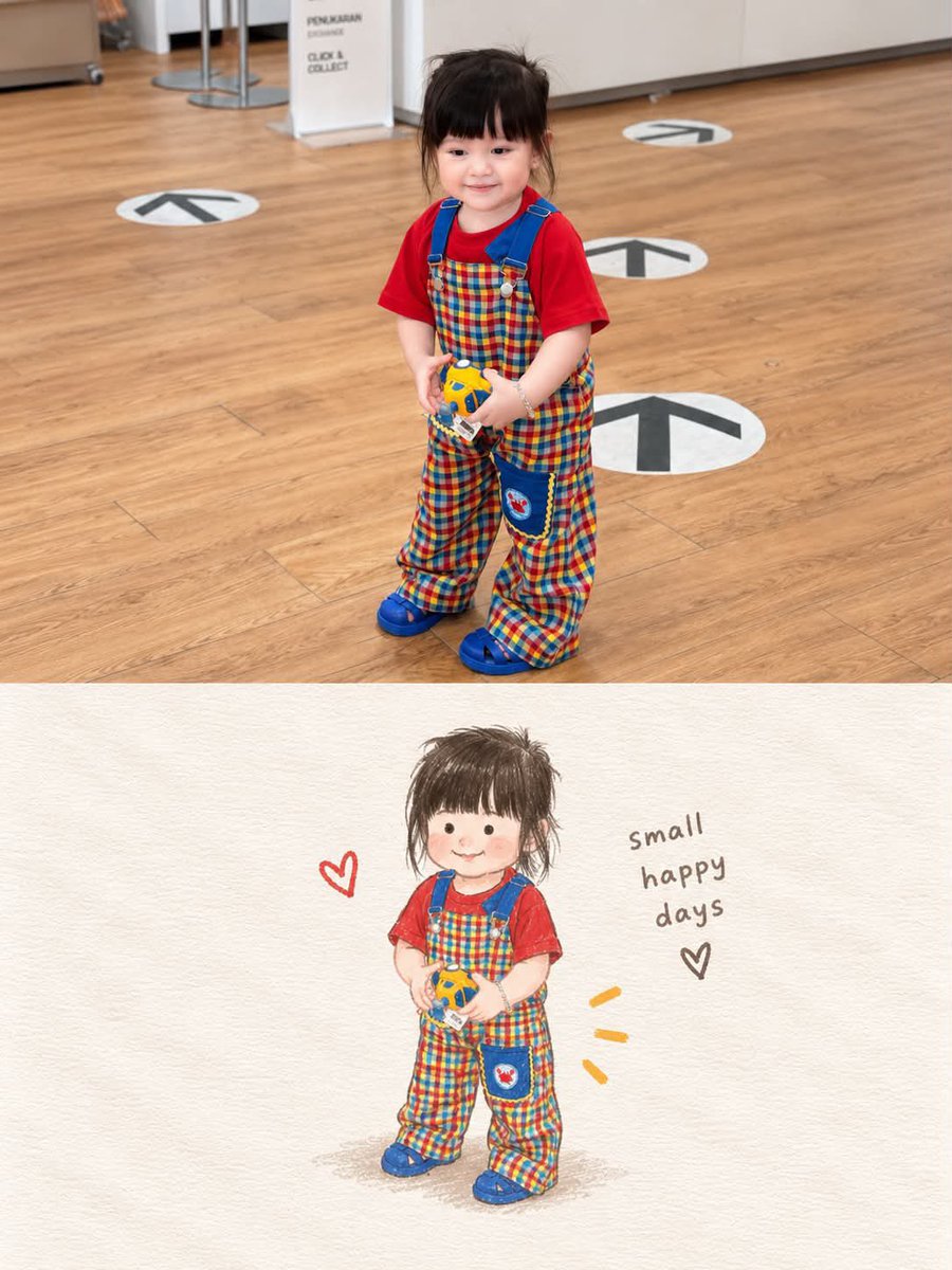 Storybook Style Photo-to-Illustration Split — example output