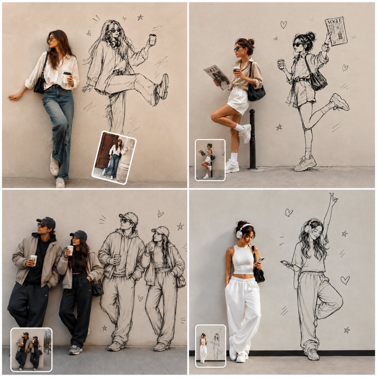 Street Fashion Sketch Alter Ego Collage — example output