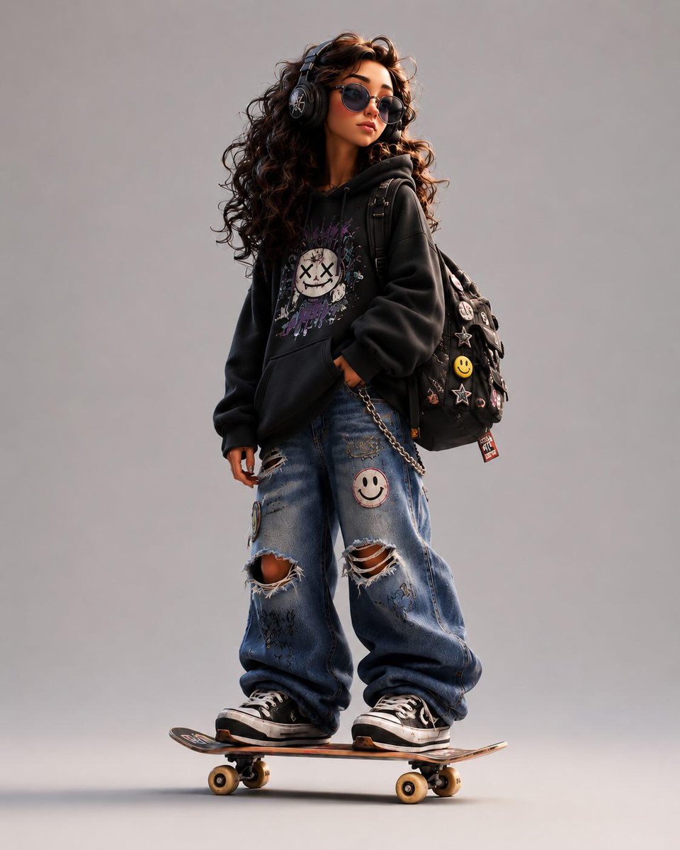 Stylized Urban 3D Skater Character — example output
