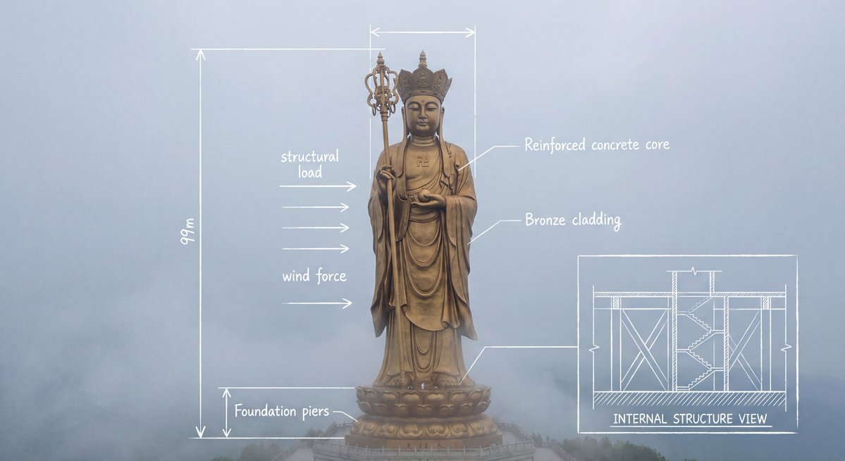 Technical schematic overlay on Ksitigarbha Bodhisattva… — example output