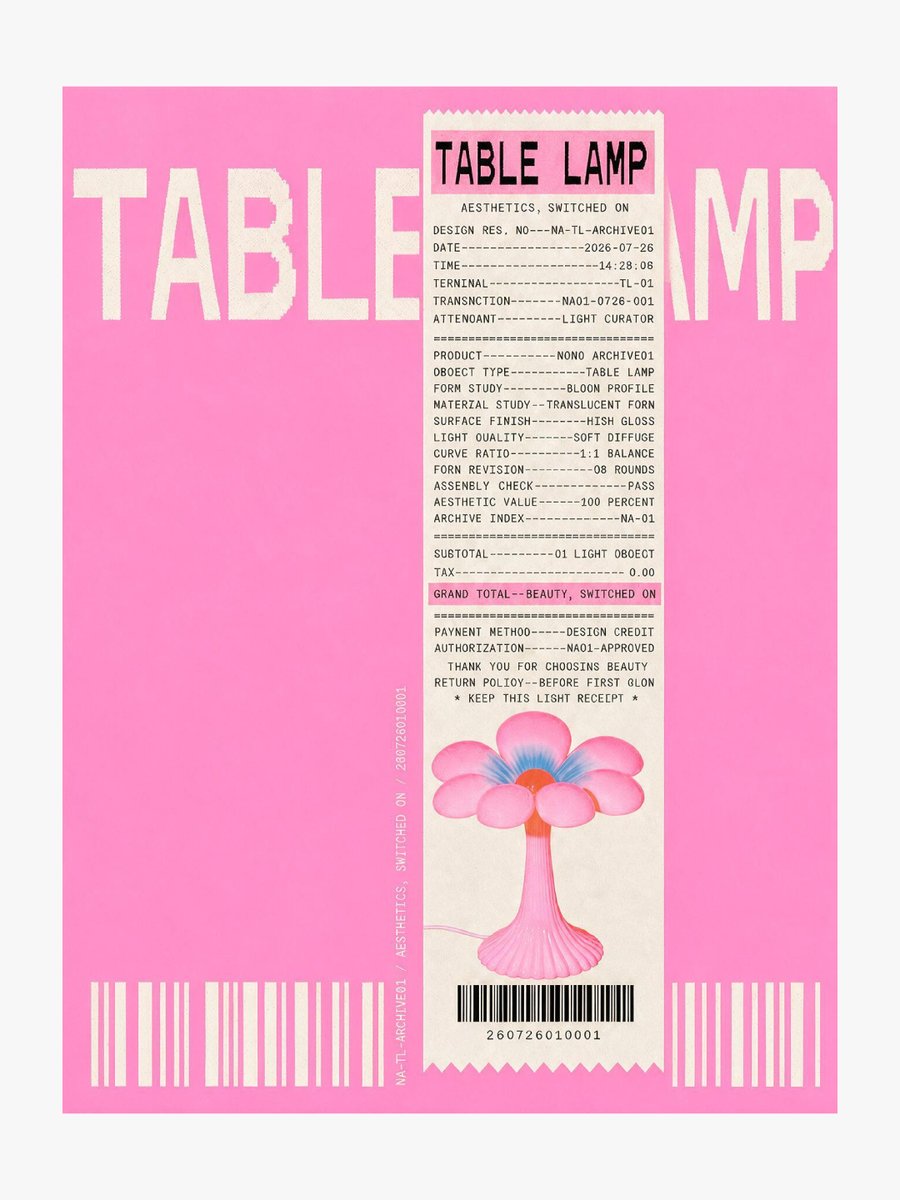 Thermal Receipt Table Lamp Poster — example output