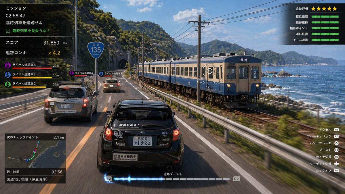 Train Photography Game Simulation — example output