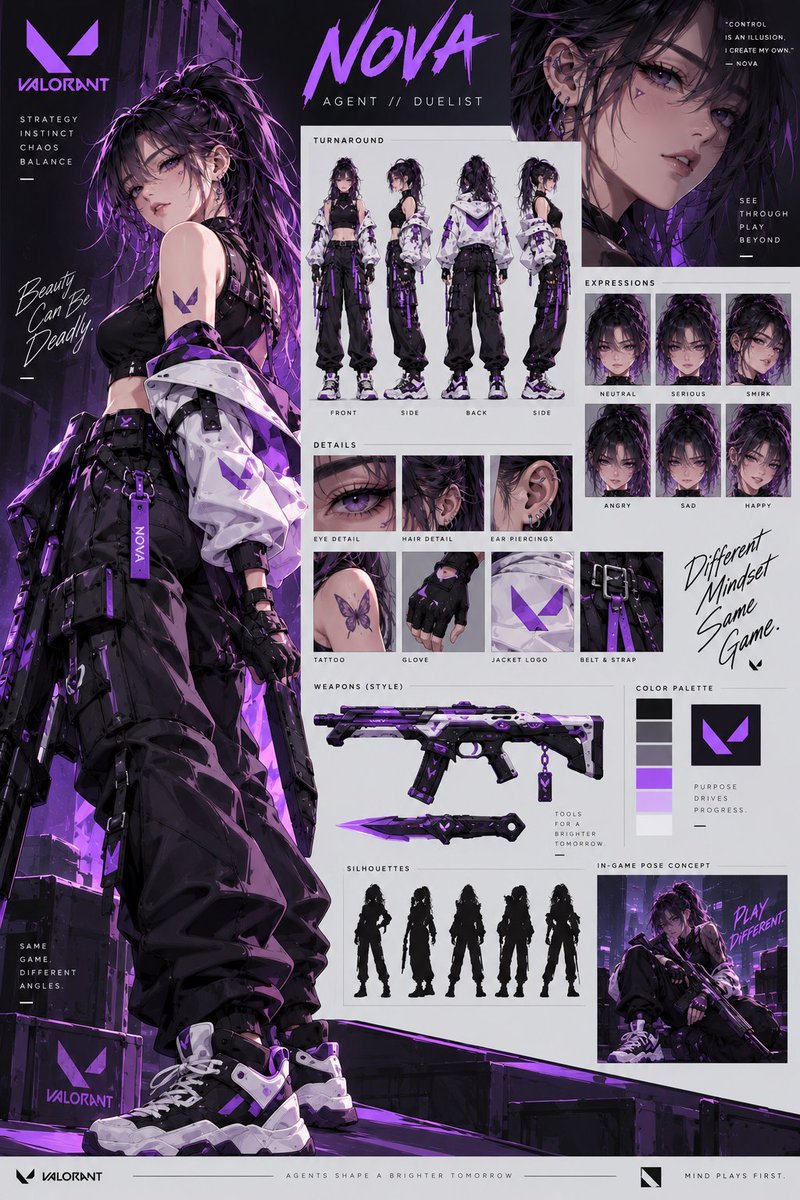 VALORANT Agent Concept Reference Sheet — example output
