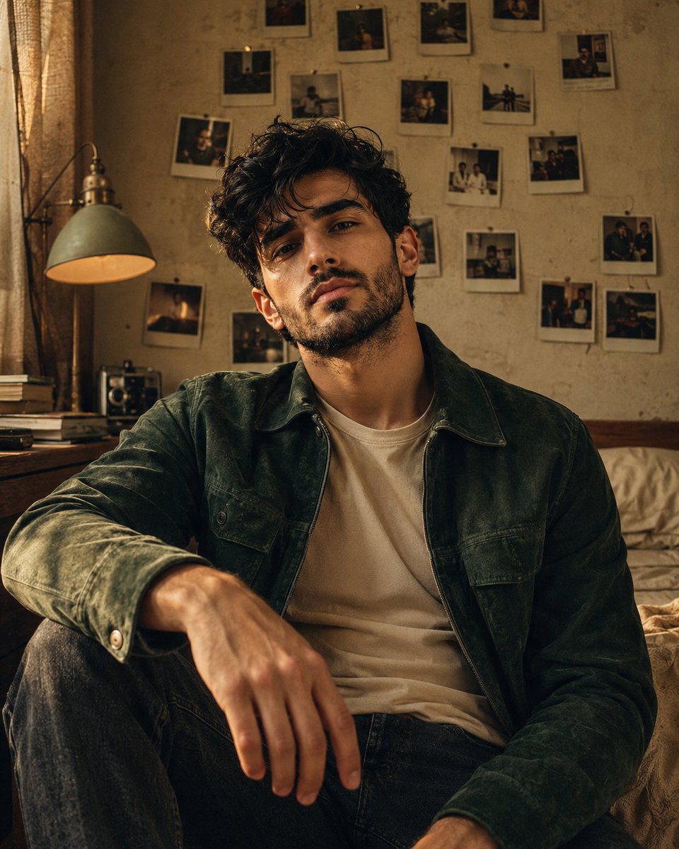 Vintage Bedroom Cinematic Portrait — example output