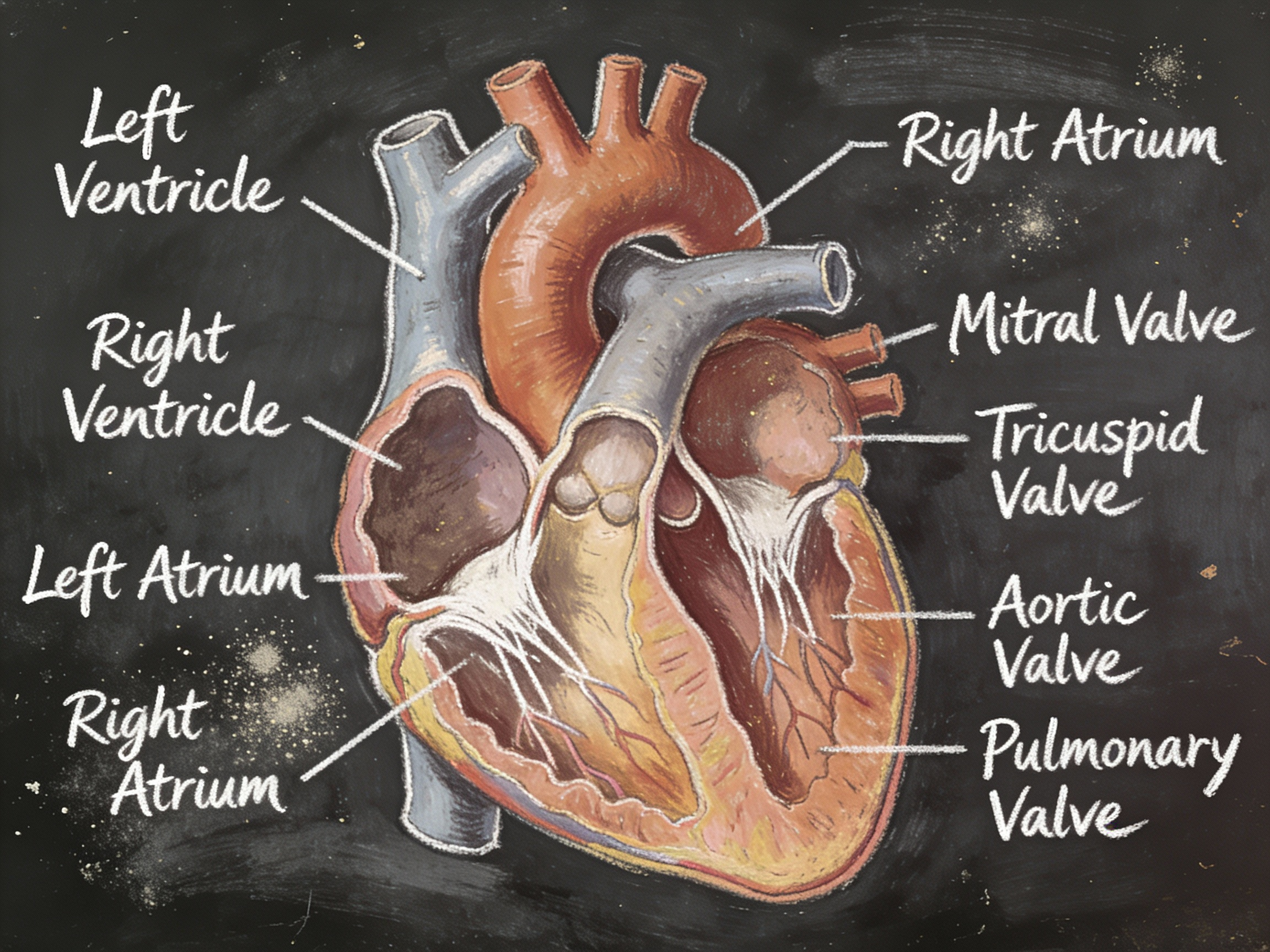Vintage Chalkboard Heart Anatomy — example output