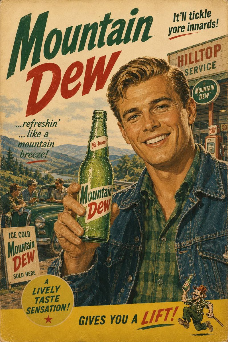 1960s American Beverage Advertising Poster — example output